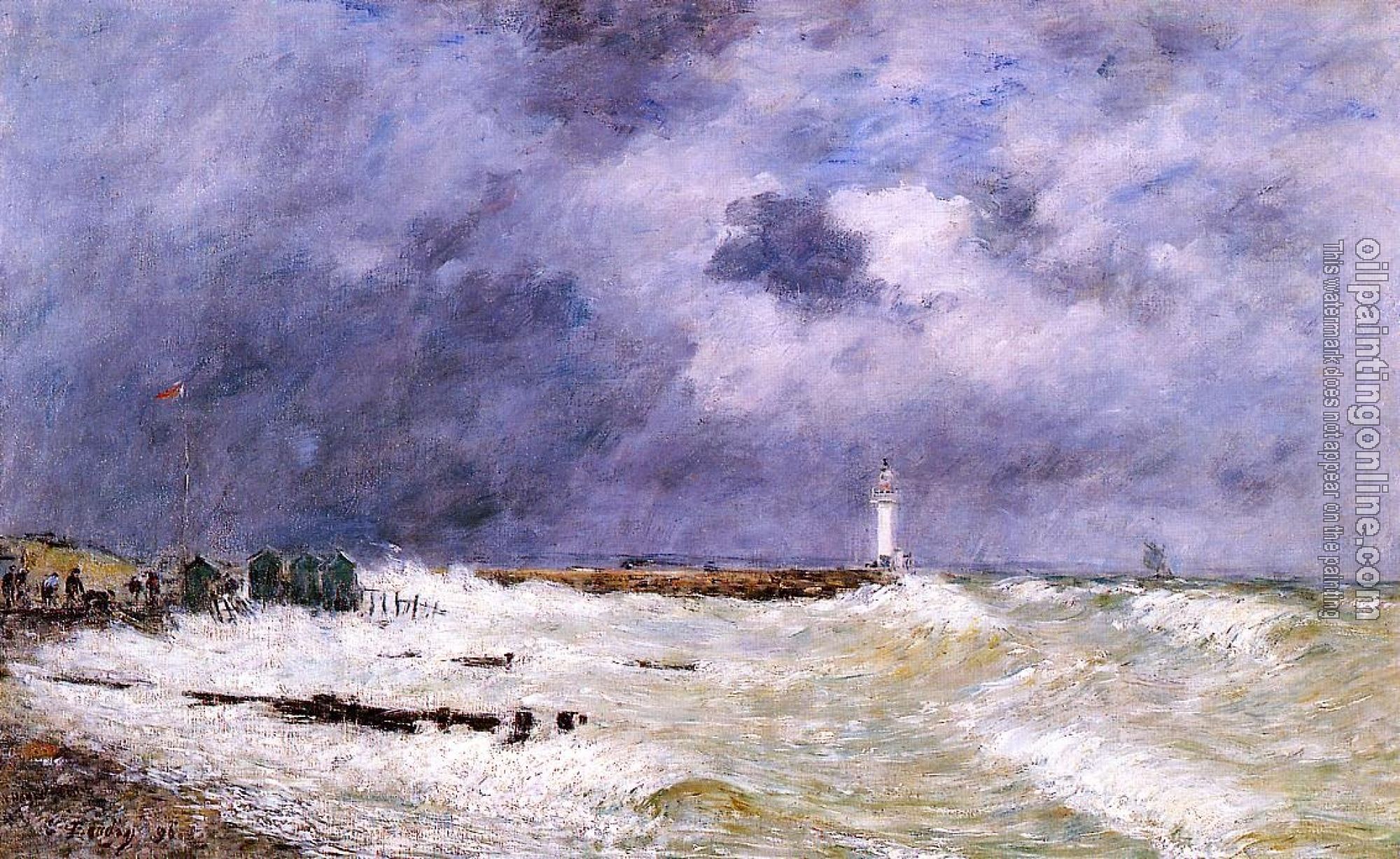 Boudin, Eugene - Le Havre, Heavy Winds off of Frascati